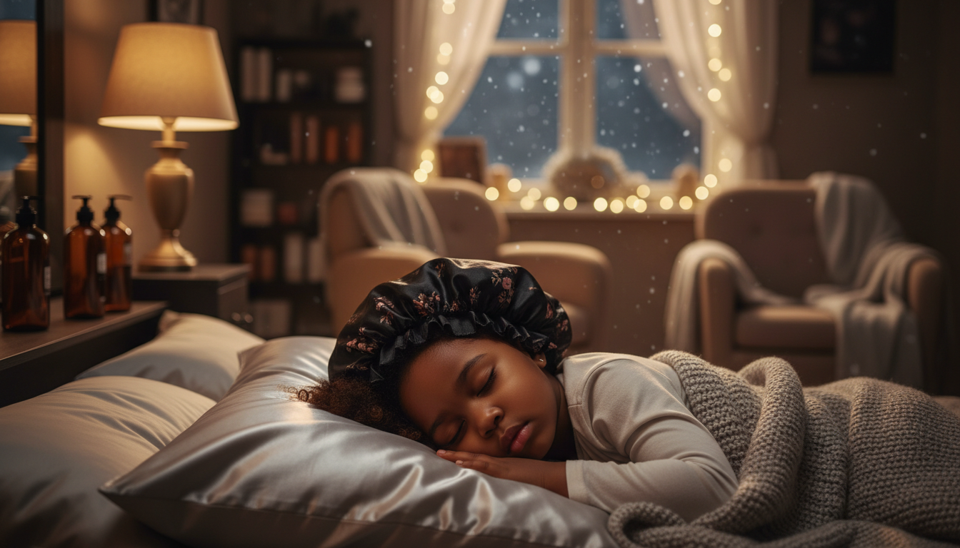 Routine nocturne cheveux afro enfants : soins essentiels hiver